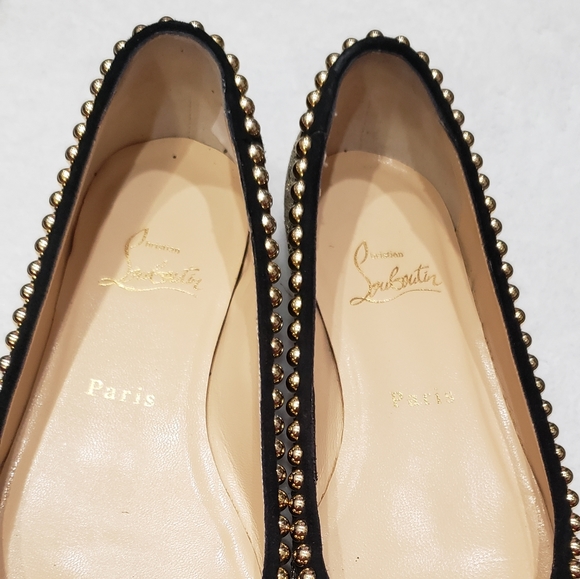 Authentic Christian louboutin black and gold flats - Picture 2 of 8